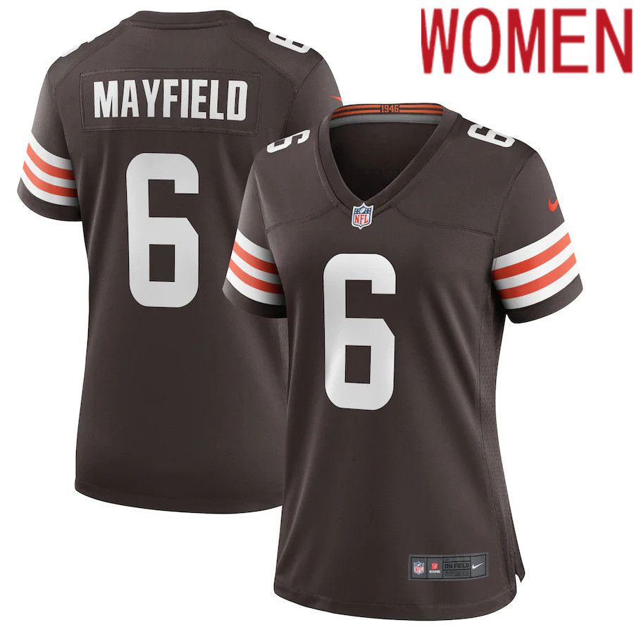 Women Cleveland Browns #6 Baker Mayfield Nike Brown Game Player NFL Jersey->women nfl jersey->Women Jersey